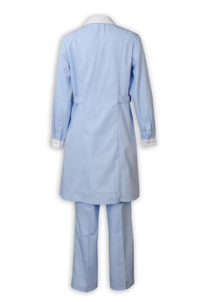 SKNU001 manufacturing white coat nurse's clothing, long sleeve nurse's pants, female doctor's beauty teacher's college split suit, pharmacy overalls, winter nurse's clothing price side view